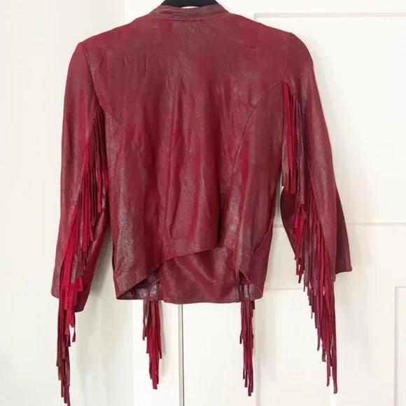 Cleobella Everly Leather Fringe Jacket - Picture 6 of 9